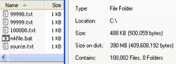 100 000-files 5-bytes each -- 400 megs of slack space.png