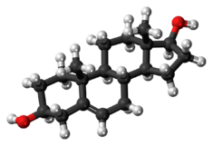 Androstenediol molecule ball.png