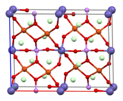 Unit cell of liroconite, isostructural with kernowite