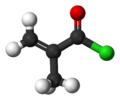 Ball-and-stick model of methacryloyl chloride