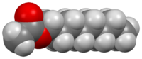 Space-filling model of the octyl acetate molecule