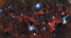 The glowing cloud Sharpless 2-296, part of the Seagull Nebula01.jpg