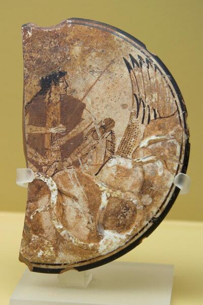 File:Helios, painting on a terracotta disk, 480 BC, Agora Museum Athens, 080646.jpg