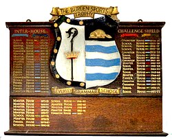 The Burden School Sports Trophy Inter House Challenge Shield 1933-1991