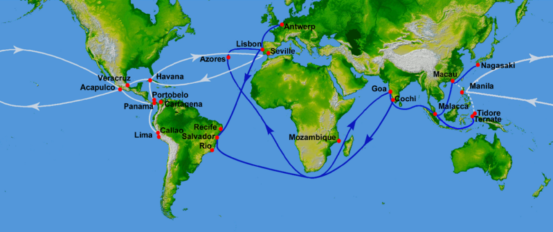 File:16th century Portuguese Spanish trade routes.png
