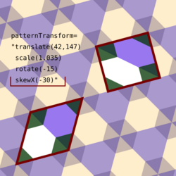 A code snippet for a rhombic repetitive pattern.svg