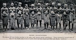 A group of Bundu female dancers all wearing necklaces of bea Wellcome V0015968.jpg
