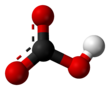Ball and stick model of a bicarbonate anion