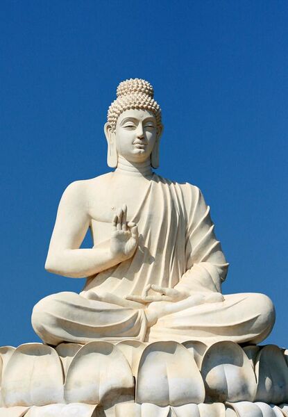 File:Buddha's statue near Belum Caves Andhra Pradesh India.jpg
