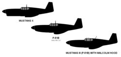 North American Mustang X, P-51B and Mustang III side-view silhouettes.png