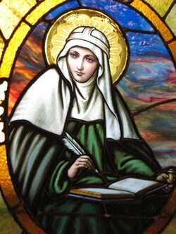 St. Bridget of Sweden on a church window.jpg