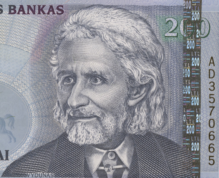 File:Wilhelm Storost (Vilius Storostas-Vydūnas) on 200 LTL banknote.png