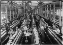 Interior of Magnolia Cotton Mills spinning room. See the little ones scattered through the mill. All work. Magnolia... - NARA - 523307.jpg