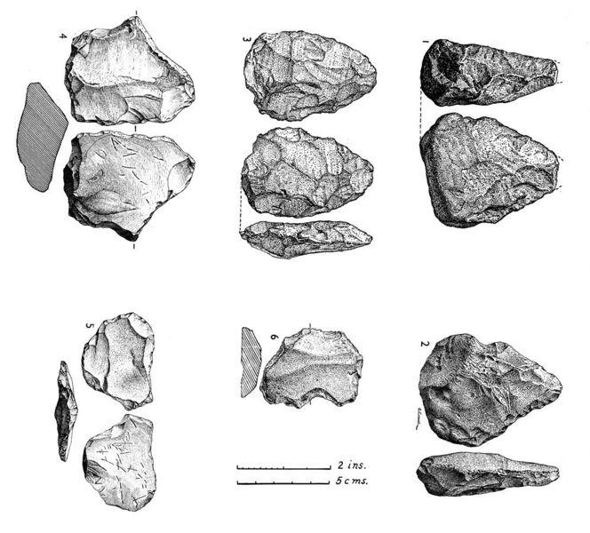 File:Paleoliths from gravel at Chapel Pill Farm Wellcome M0012838.jpg