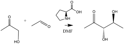Proline-catalyzed asymmetric aldol reaction