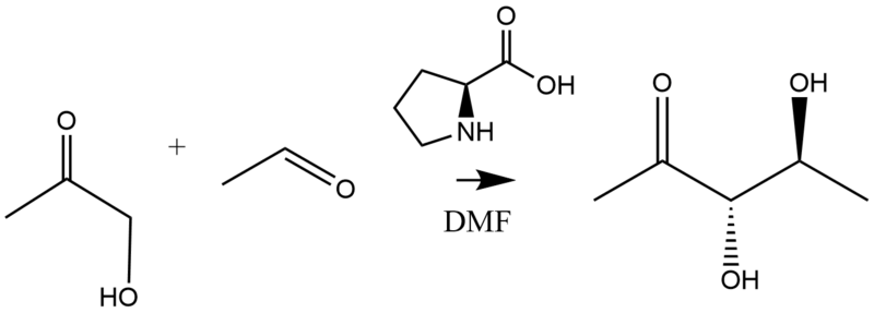 File:Proline-catalyzed asymmetric aldol reaction.png