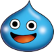 A blue, tear-drop shaped creature with large round black eyes, a wide mouth and a red tongue.