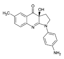 Active enantiomer of para-aminoblebbistatin.png