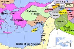 Map of Lesser Armenia and its surroundings in 1200