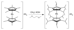 Decaisopropylrhodicinium hexafluorophosphate synthesis.svg