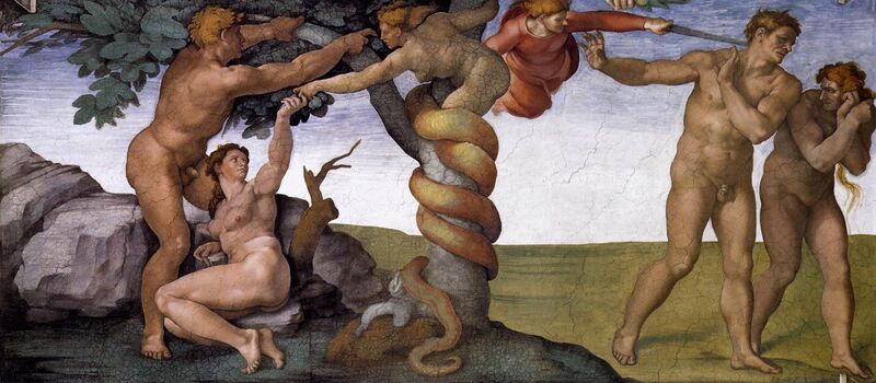 File:Michelangelo, Fall and Expulsion from Garden of Eden 00.jpg