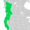 Symphyotrichum chilense distribution map: Canada — British Columbia; US — Washington, Oregon, and California including the Channel Islands.