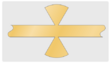 A stripline circuit consisting of a through line with two 60° circle sectors attached to the line (one either side) by their apexes