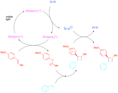 Diagram of Photocatalytic Crossed Styrene 2+2 Cycloaddition