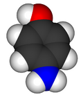 Space-filling model of the 4-aminophenol molecule