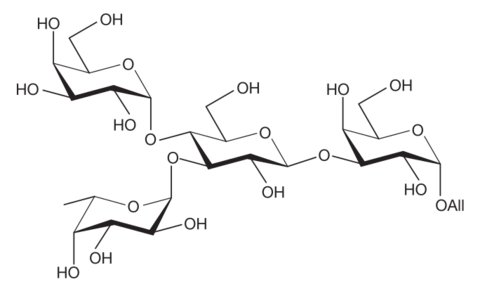 Allyl α-L-fucopyranosyl-(1→3)-[α-D-galactopyranosyl-(1→4)]-α-D-glucopyranosyl-(1→3)-α-D-galactopyranoside