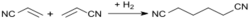 Hydrodimerisierung von ACN zu Adiponitril.svg