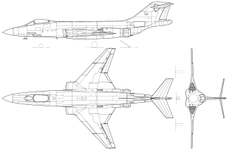 3-view line drawing of the McDonnell F-101A Voodoo