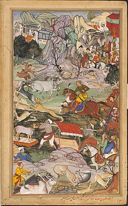 Akbar jagt in der Umgebung von Agra.jpg