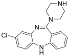 Chemical structure of N-Desmethylclozapine.