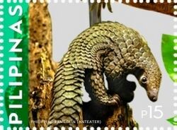 Philippine Pangolin on a stamp