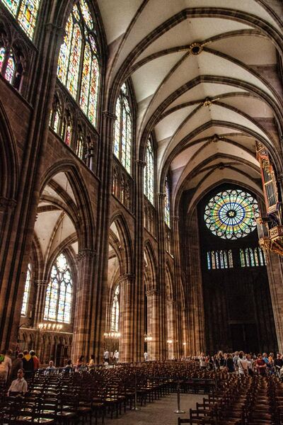 File:Strasbourg, France, nave of the Cathedral, looking west.jpg