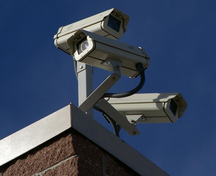 File:Three Surveillance cameras.jpg