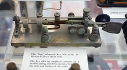 Bug telegraph key made by Weston Hadden, c. 1913 - Bennington Museum - Bennington, VT - DSC08642.JPG