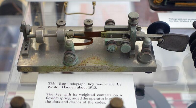File:Bug telegraph key made by Weston Hadden, c. 1913 - Bennington Museum - Bennington, VT - DSC08642.JPG