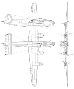 Consolidated B-24 Liberator 3-view.svg