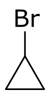 Cyclopropyl bromide.svg