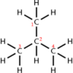 Isobutane numbered 2D.svg