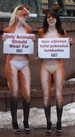 PETA body paint protest in Helsinki cropped.jpg