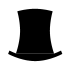 A stylised silhouette of a top hat