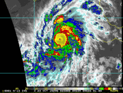 Animated infrared satellite imagery of a tropical cyclone