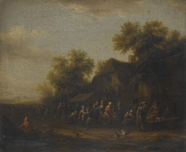 File:A Poultry Market Before a Village Inn by Barent Gael.jpg