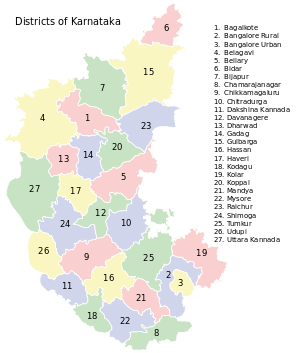 Map of 30 districts in region