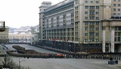 Stalin's funeral procession entering Manezhnaya Square from Okhotny Ryad.jpg