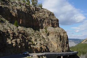 Welded tuff at Golden Gate in Yellowstone.JPG