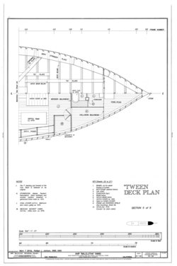 'Tween Deck Plan, Section 5 of 5 - Ship BALCLUTHA, 2905 Hyde Street Pier, San Francisco, San Francisco County, CA HAER CAL,38-SANFRA,200- (sheet 27 of 69).png